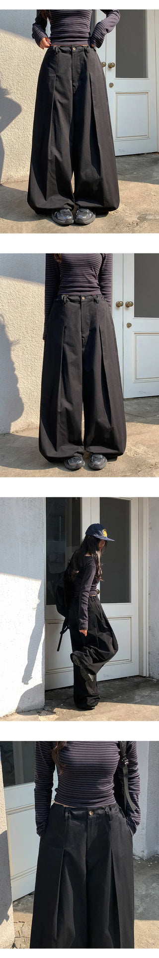Reton String Pintuck Wide Chino Pants