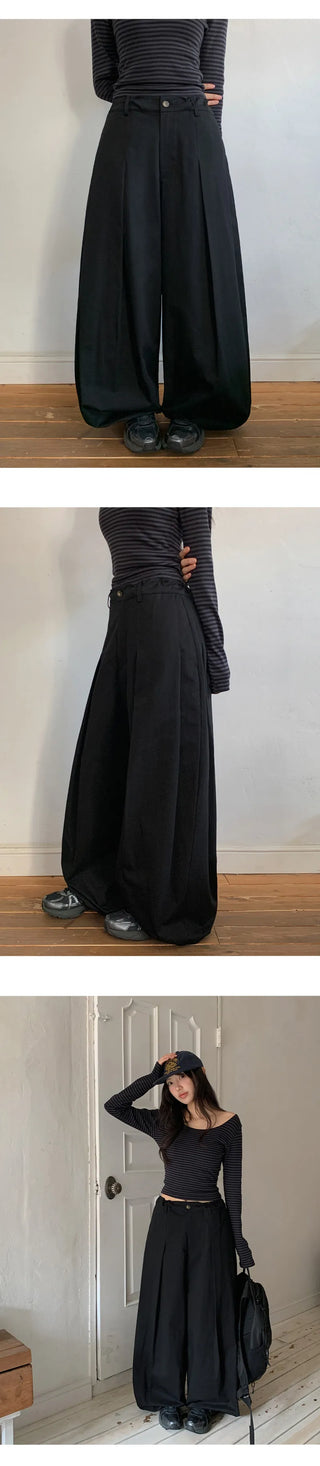Reton String Pintuck Wide Chino Pants