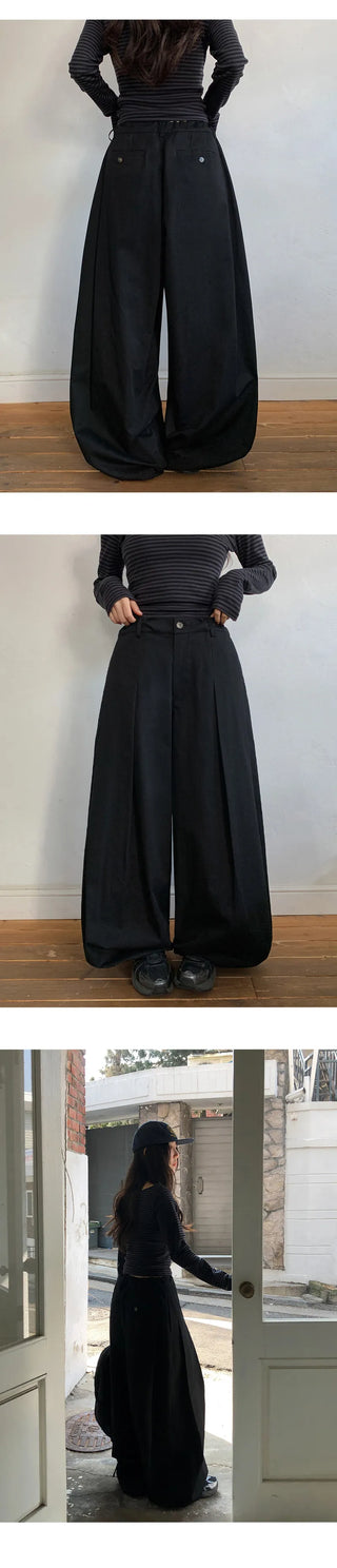 Reton String Pintuck Wide Chino Pants