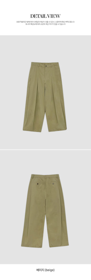 Reton String Pintuck Wide Chino Pants
