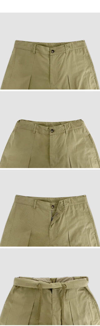 Reton String Pintuck Wide Chino Pants