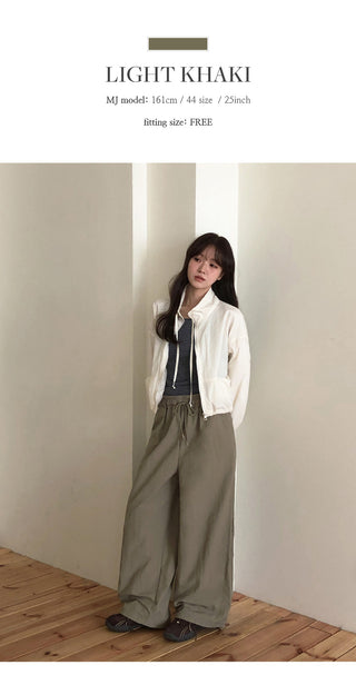 Feather Wrap Layered Skirt Two Way Parachute Pants Set