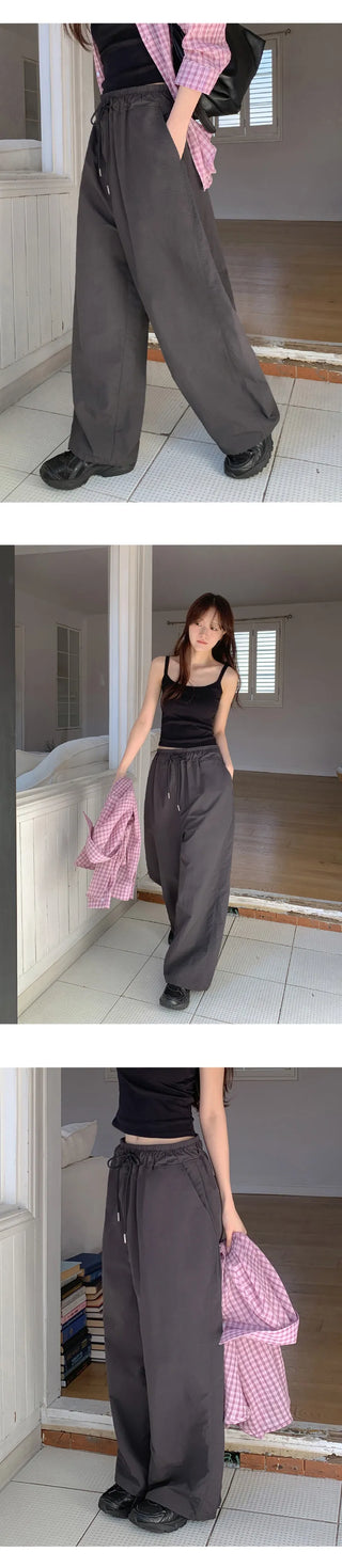 Feather Wrap Layered Skirt Two Way Parachute Pants Set