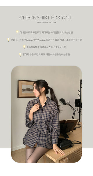 LeMessen Long Sleeve Check Shirt