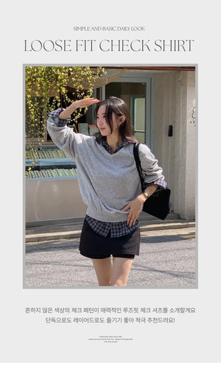 LeMessen Long Sleeve Check Shirt