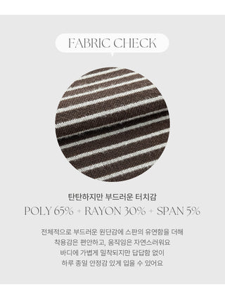 Pegron Striped Round Long Sleeve T shirt