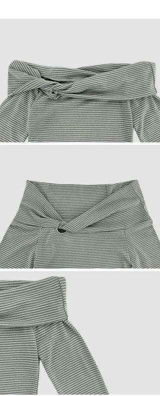 Blizz Striped Twist Off Shoulder T Shirt