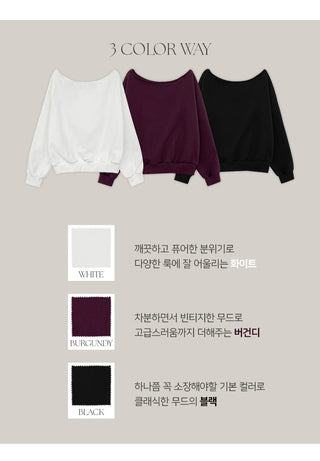 Ovet Loose Fit One Shoulder Sweatshirt