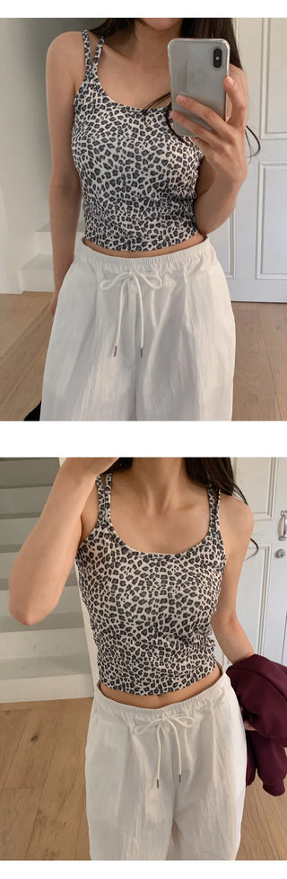 Maran Two way Leopard Lace Double Strap Sleeveless