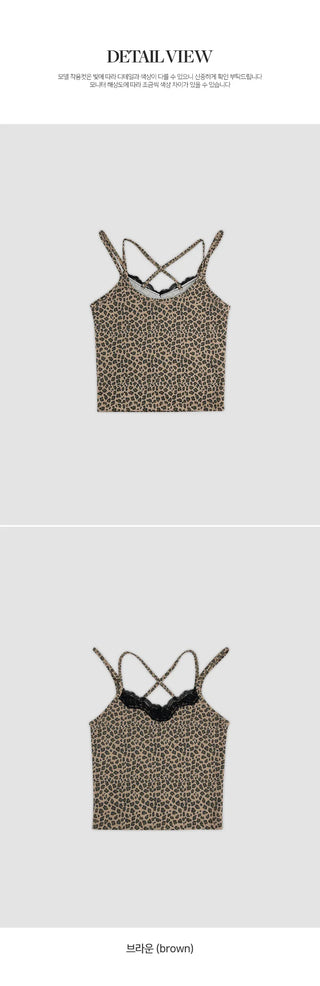 Maran Two way Leopard Lace Double Strap Sleeveless