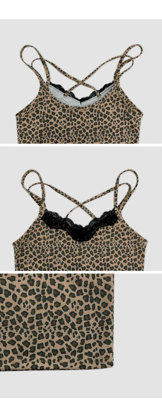 Maran Two way Leopard Lace Double Strap Sleeveless