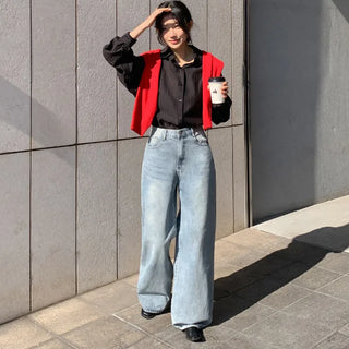 Kelly Bean Washed Wide Denim Pants