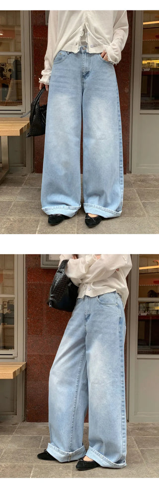 Kelly Bean Washed Wide Denim Pants