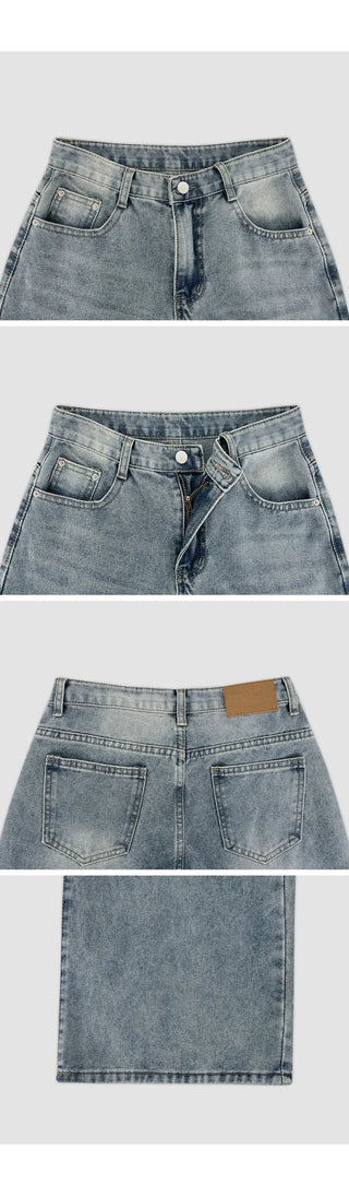 Kelly Bean Washed Wide Denim Pants