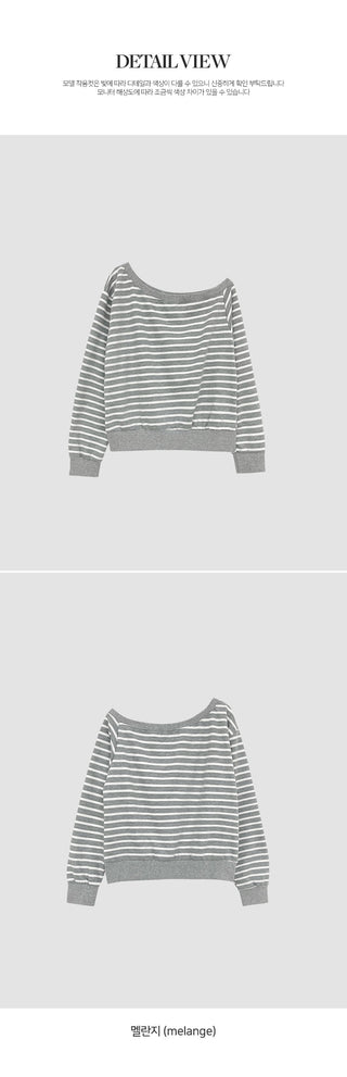 Cheroa Striped One Shoulder Sweatshirt