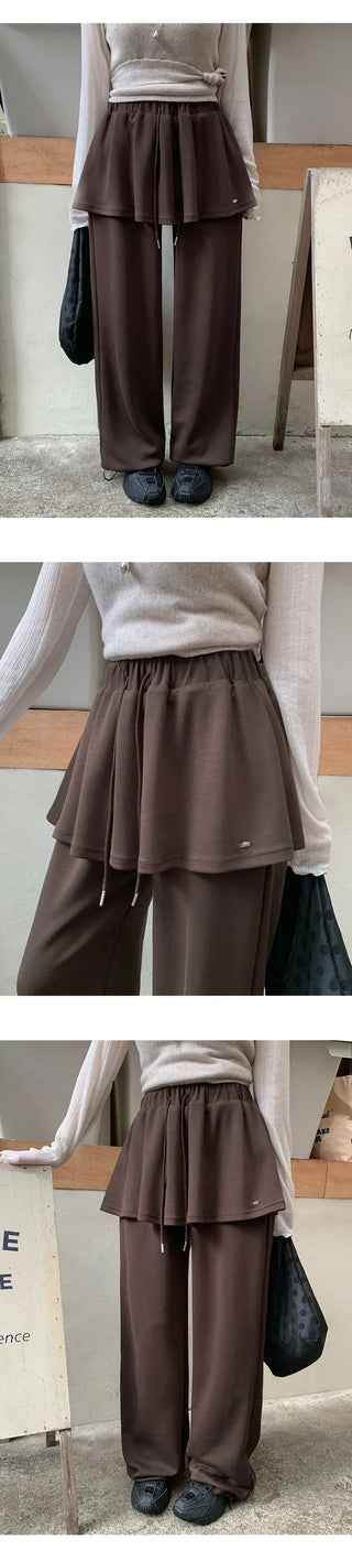 Kanye Elastic Layered Pendant Skirt Two way Pants