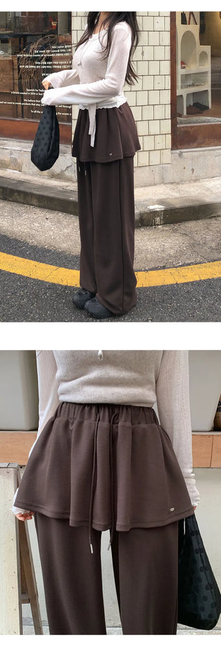 Kanye Elastic Layered Pendant Skirt Two way Pants