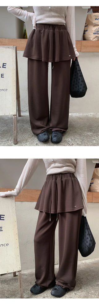 Kanye Elastic Layered Pendant Skirt Two way Pants