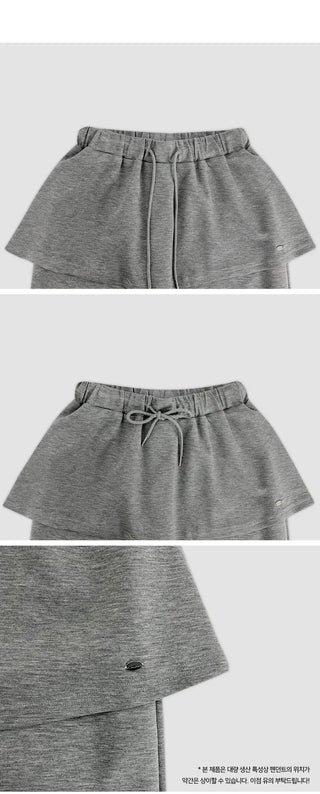 Kanye Elastic Layered Pendant Skirt Two way Pants