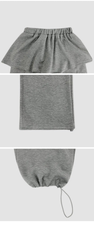 Kanye Elastic Layered Pendant Skirt Two way Pants