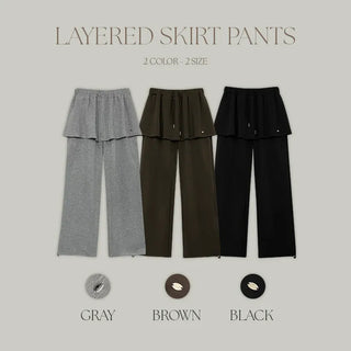 Kanye Elastic Layered Pendant Skirt Two way Pants