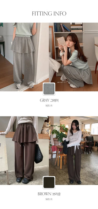 Kanye Elastic Layered Pendant Skirt Two way Pants
