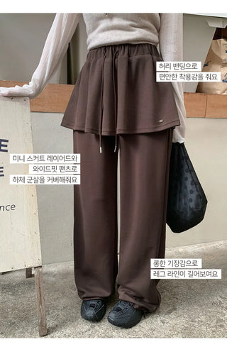 Kanye Elastic Layered Pendant Skirt Two way Pants