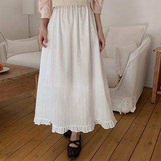 Rotvin Banded Frill Lace Long Skirt