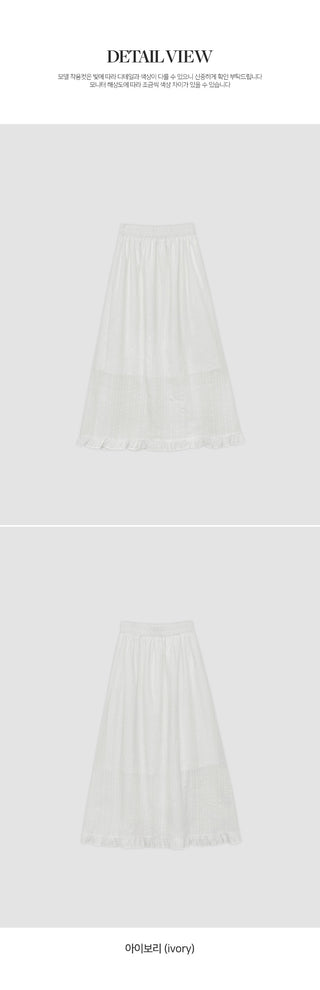 Rotvin Banded Frill Lace Long Skirt