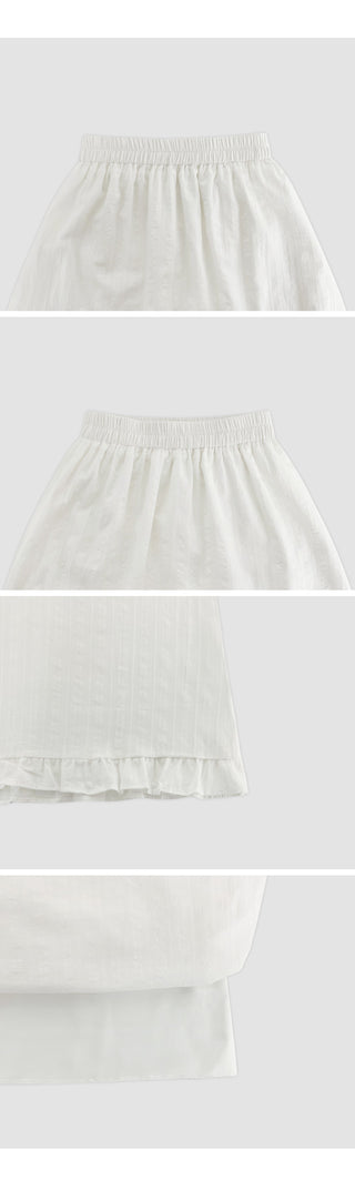 Rotvin Banded Frill Lace Long Skirt