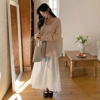 Rotvin Banded Frill Lace Long Skirt
