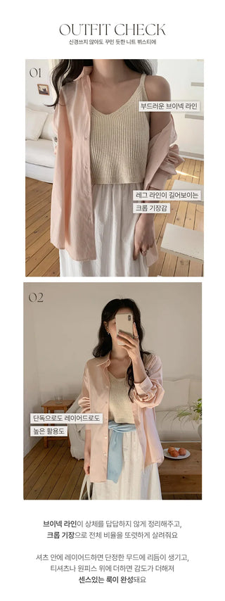 Torion V neck Crop Knit Bustier