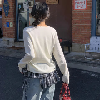 Henizzle Check Frill String Layered Wrap Skirt