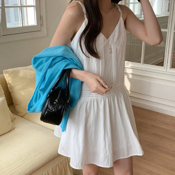 Rodinel Frill Cutout Bustier Flare Mini Dress
