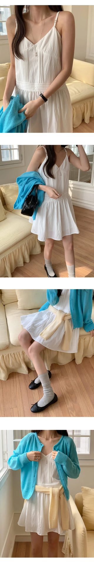 Rodinel Frill Cutout Bustier Flare Mini Dress