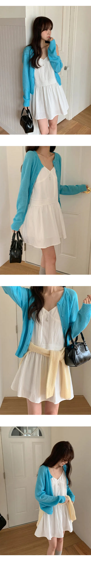 Rodinel Frill Cutout Bustier Flare Mini Dress