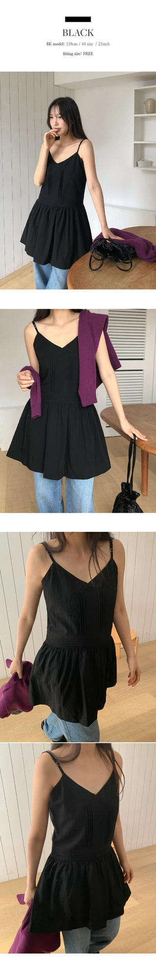 Rodinel Frill Cutout Bustier Flare Mini Dress
