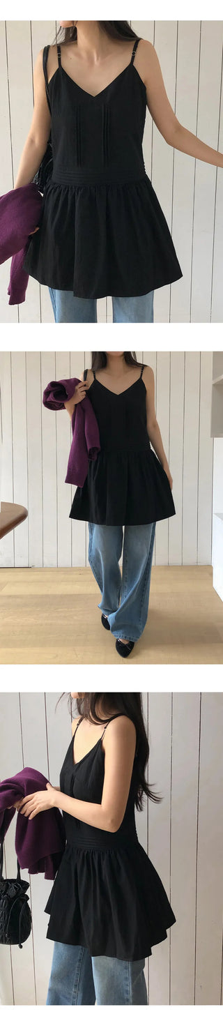 Rodinel Frill Cutout Bustier Flare Mini Dress