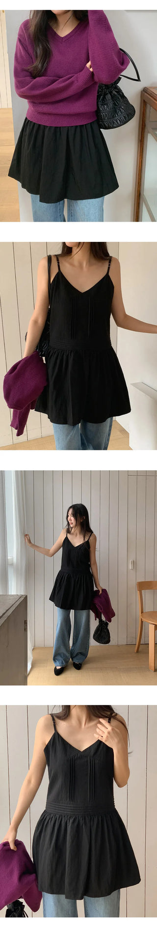 Rodinel Frill Cutout Bustier Flare Mini Dress