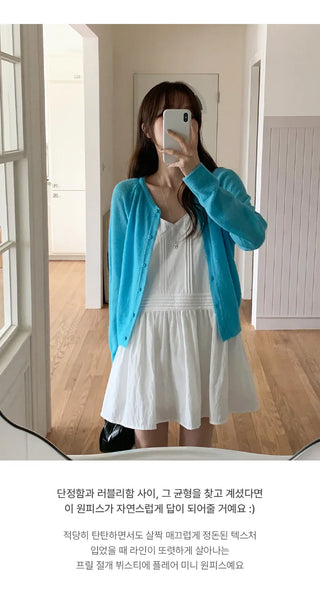 Rodinel Frill Cutout Bustier Flare Mini Dress