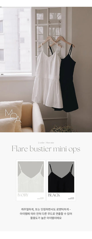 Rodinel Frill Cutout Bustier Flare Mini Dress