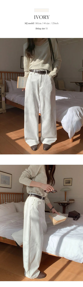 Anark Snap Button Wide Cotton Denim Pants