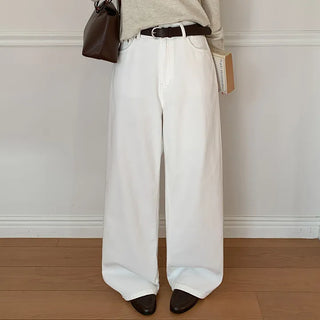 Anark Snap Button Wide Cotton Denim Pants