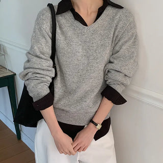 Senetin V neck Wool Knit