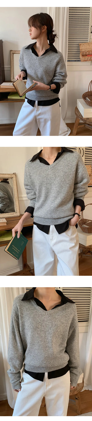Senetin V neck Wool Knit