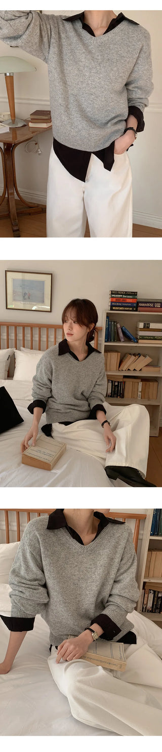 Senetin V neck Wool Knit