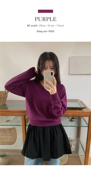 Senetin V neck Wool Knit