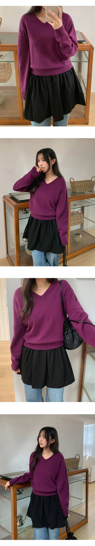 Senetin V neck Wool Knit