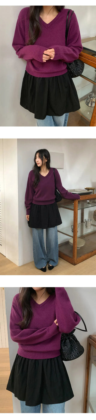 Senetin V neck Wool Knit
