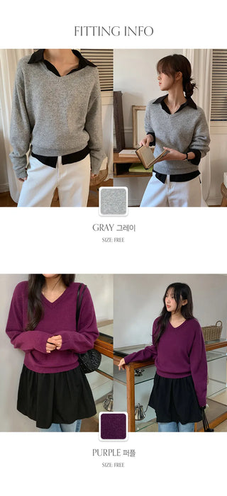 Senetin V neck Wool Knit